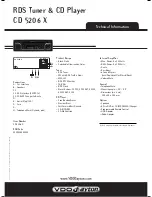 Preview for 2 page of VDO CD 5206 X Specification Sheet