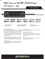 Preview for 1 page of VDO CD 5326 X - Product Information
