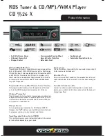 Preview for 1 page of VDO CD 5526 X Product Information