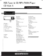 Предварительный просмотр 2 страницы VDO CD 5526 X Product Information