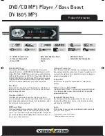 Preview for 1 page of VDO DV 1805 MP3 Specification Sheet
