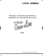 VDO WIND Installation And Operating Instructions Manual preview