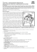 Предварительный просмотр 2 страницы Vectaire WHHR Midi Installation, Operating And Maintenance Instructions For The Installer And The User