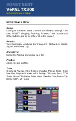 Preview for 4 page of VeEX VePAL TX300 Quick Reference Manual