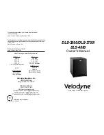 Preview for 1 page of Velodyne CHT-10 Owner'S Manual