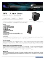 Velodyne SPL-1000 Ultra Datasheet предпросмотр