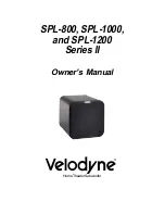 Velodyne SPL-1200 Ultra Owner'S Manual предпросмотр