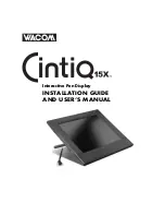 Wacom CINTIQ 15X Installation Manual And User'S Manual preview