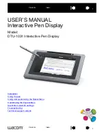 Wacom DTU-1031 User Manual preview