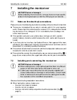 Preview for 22 page of Waeco PerfectView MC402 Installation And Operating Manual