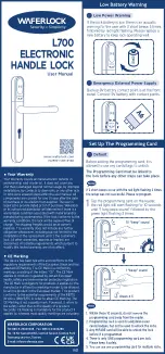 Waferlock L700 User Manual preview
