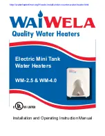 Waiwela MiniTank WM-2.5 Installation And Operating Instruction Manual preview