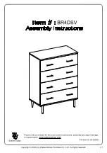 Walker Edison BR4DSV Assembly Instructions Manual preview