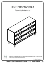 Walker Edison Grevilla BRATT6DRD-T Assembly Instructions Manual предпросмотр