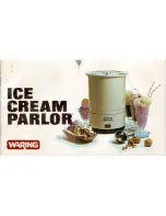 Waring Ice Cream Parlor Instructions Manual предпросмотр