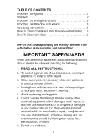 Preview for 2 page of Waring PB Series User Manual