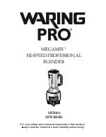 Waring PRO MEGAMIX HPB300 Instruction And Recipe Book preview