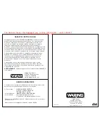 Предварительный просмотр 7 страницы Waring WCT800 Operating Manual Set