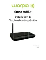 Warpia StreamHD Installation & Troubleshooting Manual preview