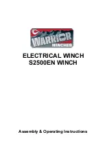 Warrior Winches S2500EN Assembly & Operating Instructions preview