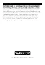 Preview for 12 page of WARRIOR 58389 Owner'S Manual & Safety Instructions