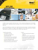 Предварительный просмотр 2 страницы Wasp WPL205 User Manual