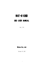 Watec WAT-910BD User Manual preview