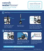 Waterpik Waterflosser WP-150 Series Quick Start Manual preview