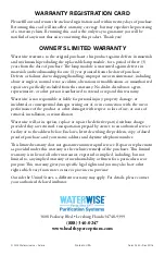 Предварительный просмотр 11 страницы Waterwise Aclare Use & Care Manual