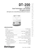 Preview for 1 page of Watt Stopper DT-200 Installation Instructions Manual