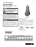 Preview for 1 page of Watts 2300 Series Installation Instructions Manual