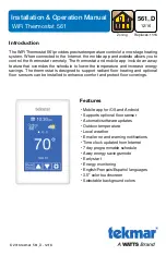 Preview for 1 page of Watts Tekmar WiFi Thermostat 561 Installation & Operation Manual