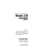 Предварительный просмотр 2 страницы Wavetek 278 Operator'S  Maintenance Manual