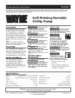 Wayne PC4 Operating Instructions And Parts Manual preview