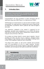 Preview for 2 page of WDM NE Series Operation Manual