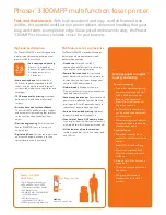 Preview for 2 page of Xerox 3300MFP - Phaser B/W Laser Specifications