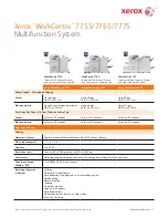 Preview for 1 page of Xerox WORKCENTRE 7755 Specifications