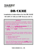 Preview for 1 page of Yaesu DR-1X Installation Instructions Manual