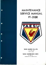 Yaesu FT-208R Maintenance Service Manual preview