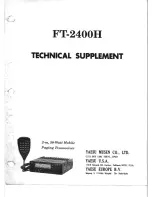 Preview for 1 page of Yaesu FT-2400H Technical Supplement