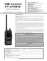 Preview for 1 page of Yaesu FT-270R Technical Supplement