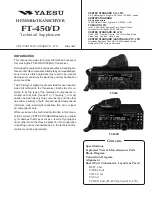 Предварительный просмотр 1 страницы Yaesu FT-450D Technical Supplement