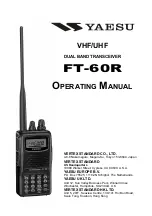 Yaesu FT-60R Operating Manual preview