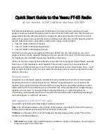 Preview for 1 page of Yaesu FT-65R Quick Start Manual