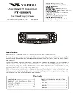 Предварительный просмотр 1 страницы Yaesu FT-8900R Technical Supplement