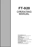 Yaesu FT-920 Operating Manual preview