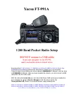 Предварительный просмотр 1 страницы Yaesu FT-991A Quick Start Manual