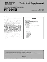 Yaesu FT-991A Technical Supplement preview