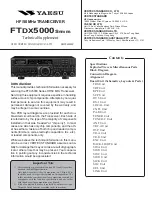 Предварительный просмотр 1 страницы Yaesu FTdx5000 Series Technical Supplement