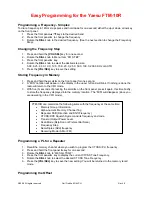 Yaesu FTM-10R Easy Programming Manual preview